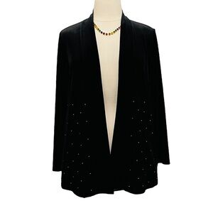 Chico's Travelers Black Blazer with Studded Detail sz 3/XL